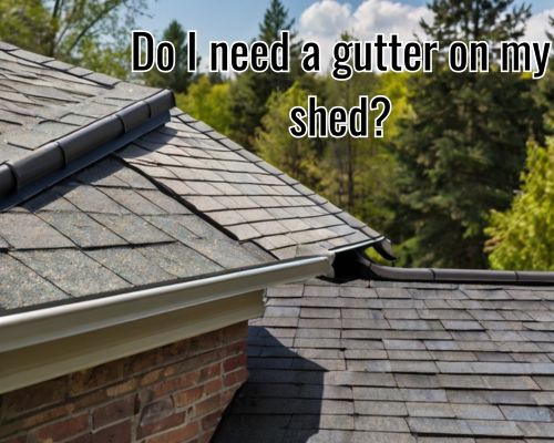 Roofline with gutter installed.