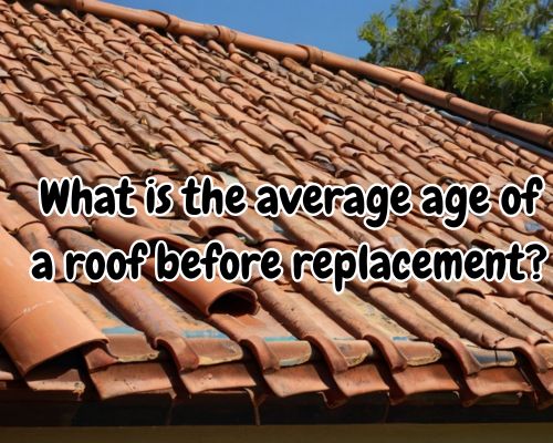 Discolored tiles show roof aging.