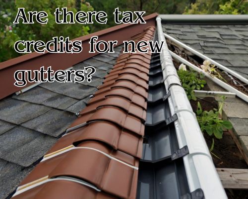 a roof gutter installation undergoing