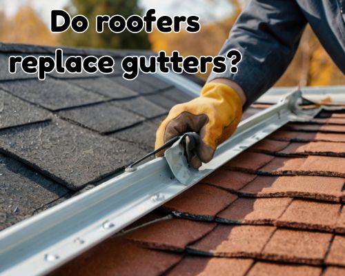 a roofer replacing roof gutter