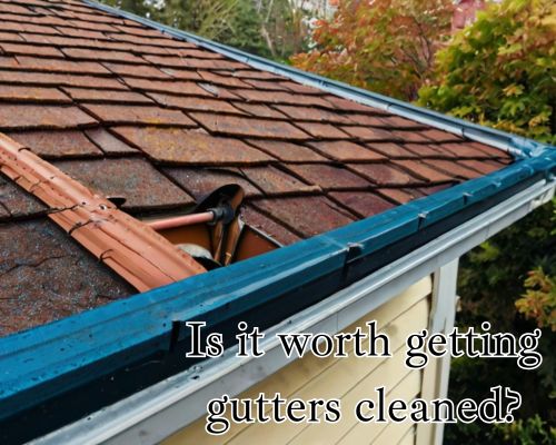 a very cleaned roof guttering